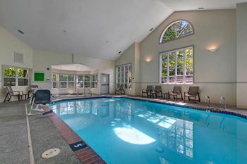 On the green indoor pool